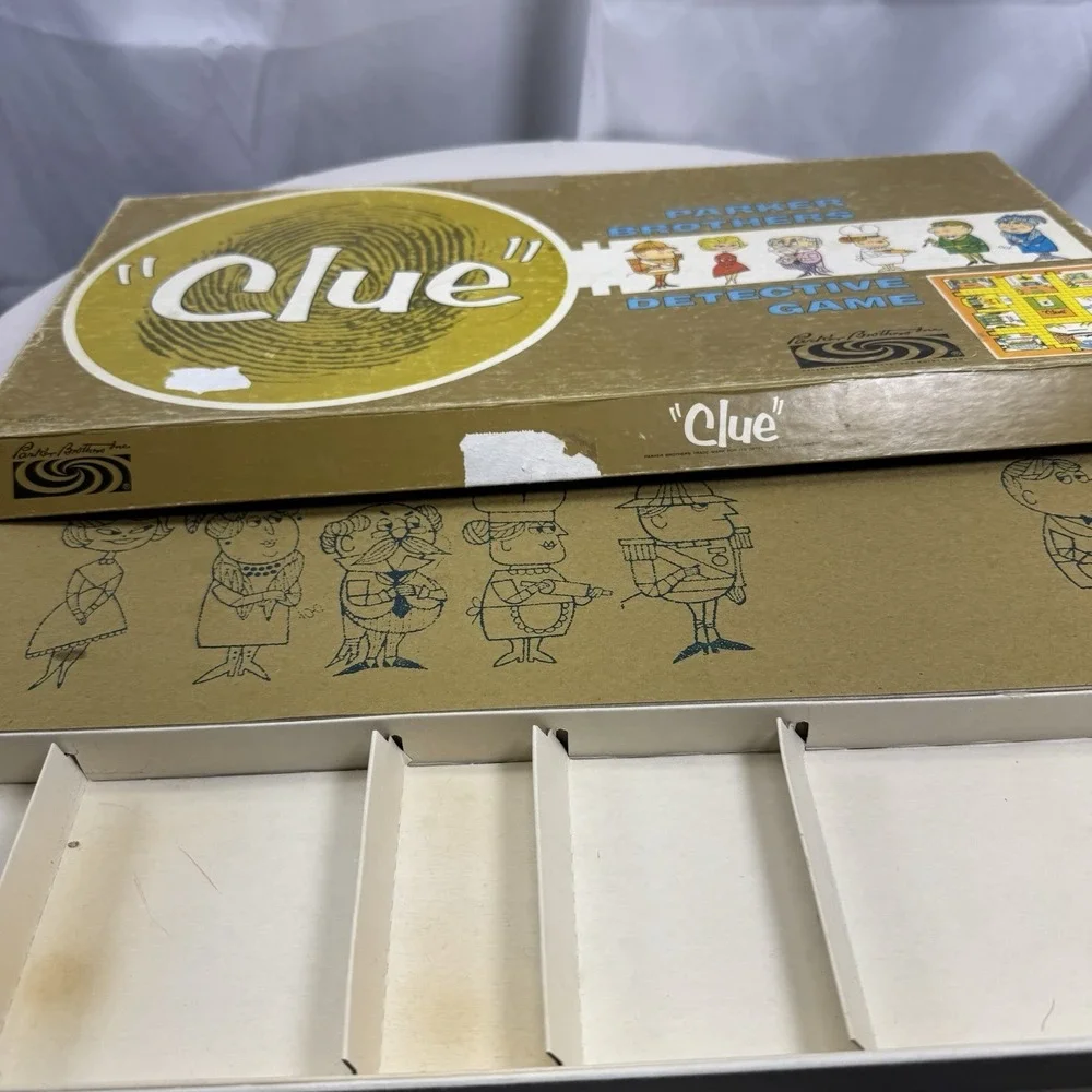 VTG Parker Brothers CLUE Mystery Detective Board Game ‎ c. 1960